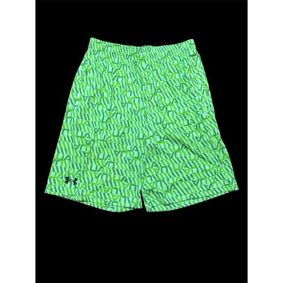 Under Armour Tech Printed Loose Fit Green 10” Shorts Size Small - Picture 1 of 2
